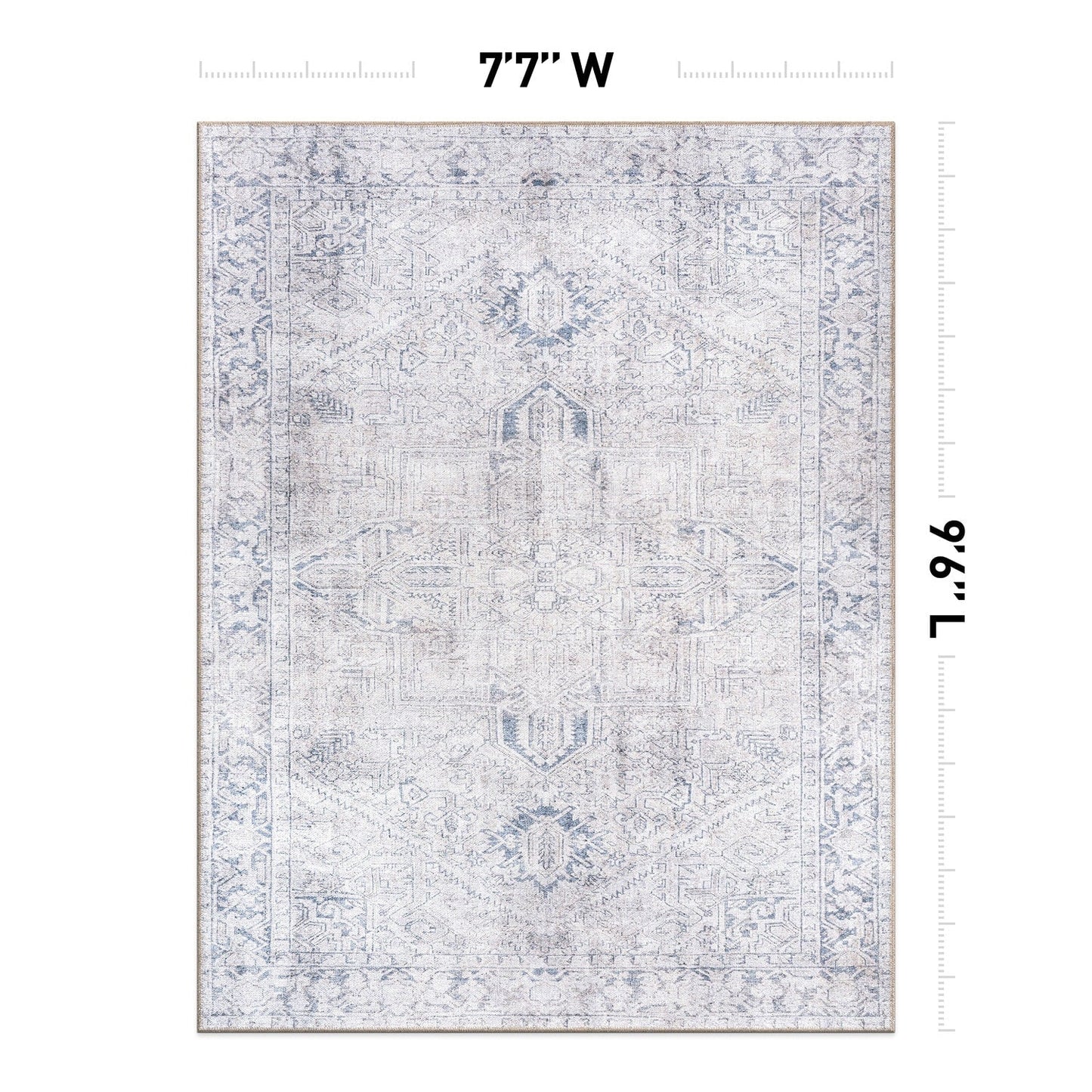 Tapis antidérapant lavable en machine à motif médaillon bohème vintage World Rug Gallery