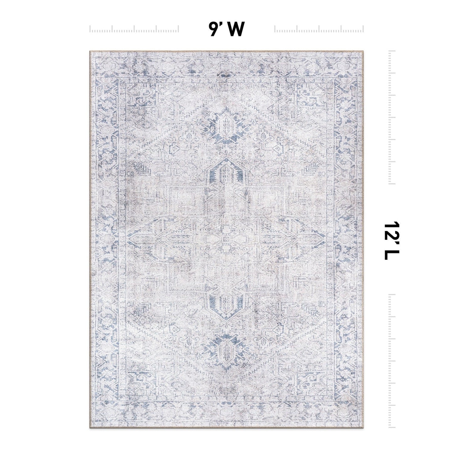 Tapis antidérapant lavable en machine à motif médaillon bohème vintage World Rug Gallery
