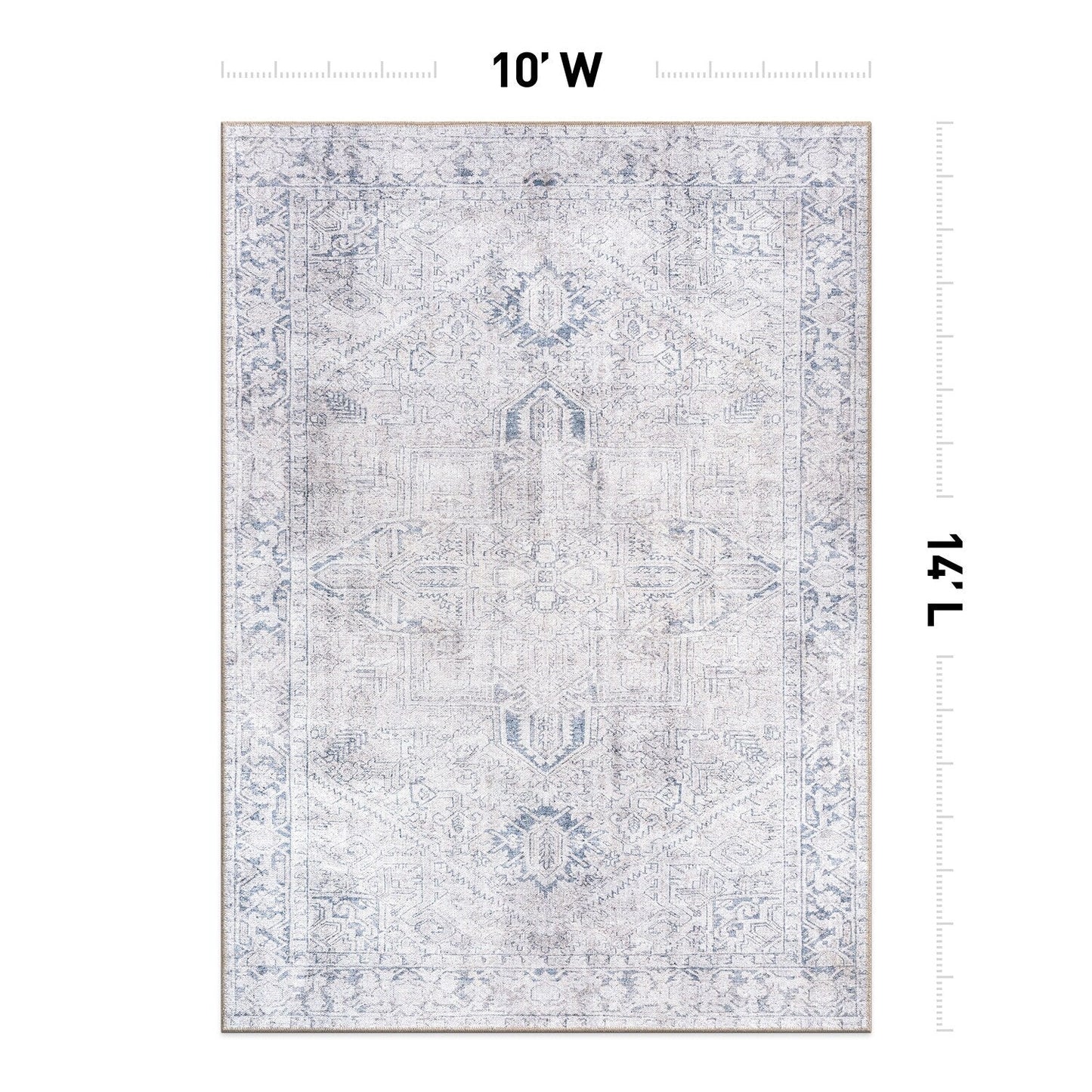 Tapis antidérapant lavable en machine à motif médaillon bohème vintage World Rug Gallery