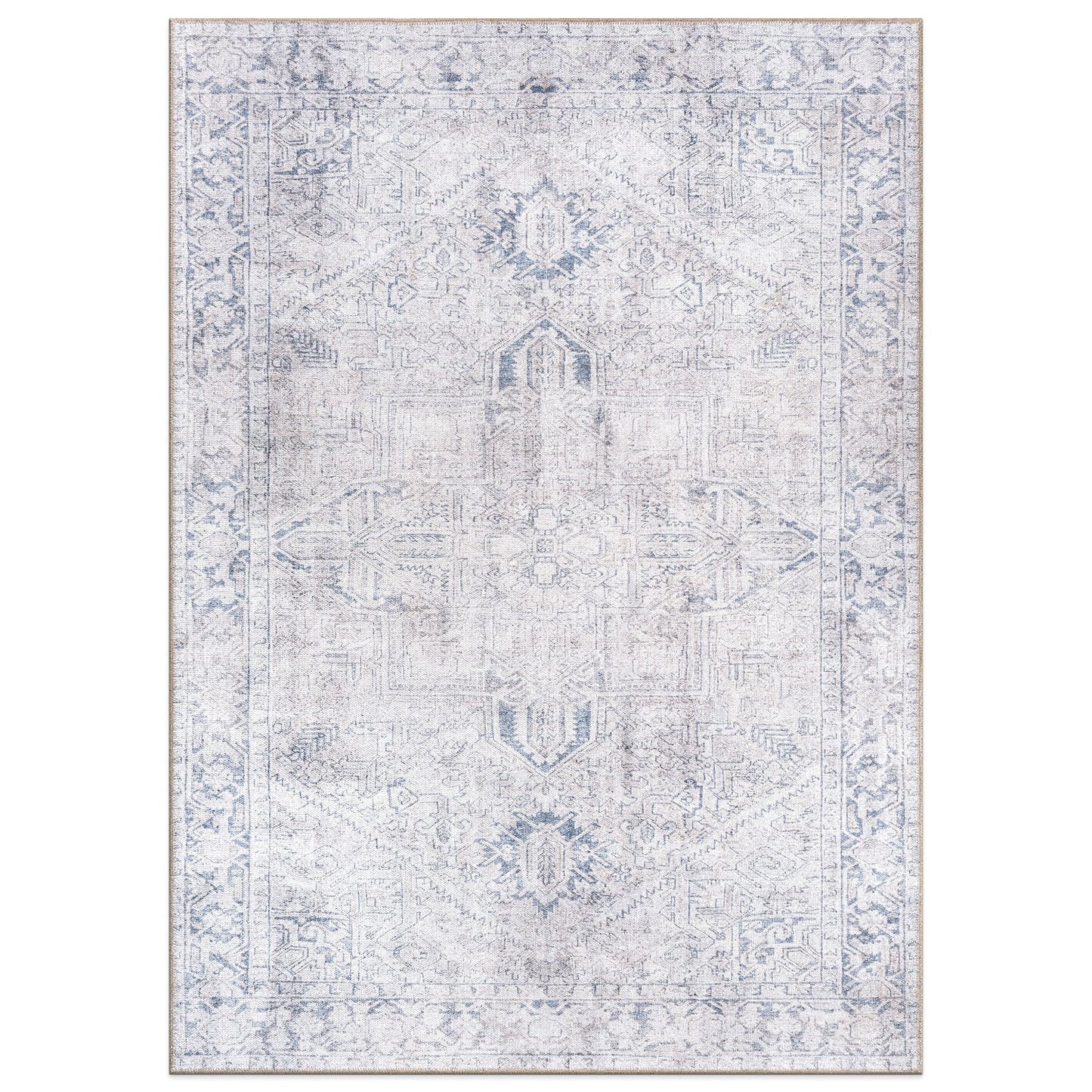 Tapis antidérapant lavable en machine à motif médaillon bohème vintage World Rug Gallery