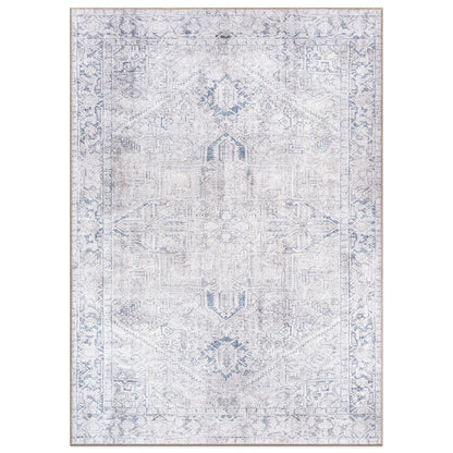 Tapis antidérapant lavable en machine à motif médaillon bohème vintage World Rug Gallery