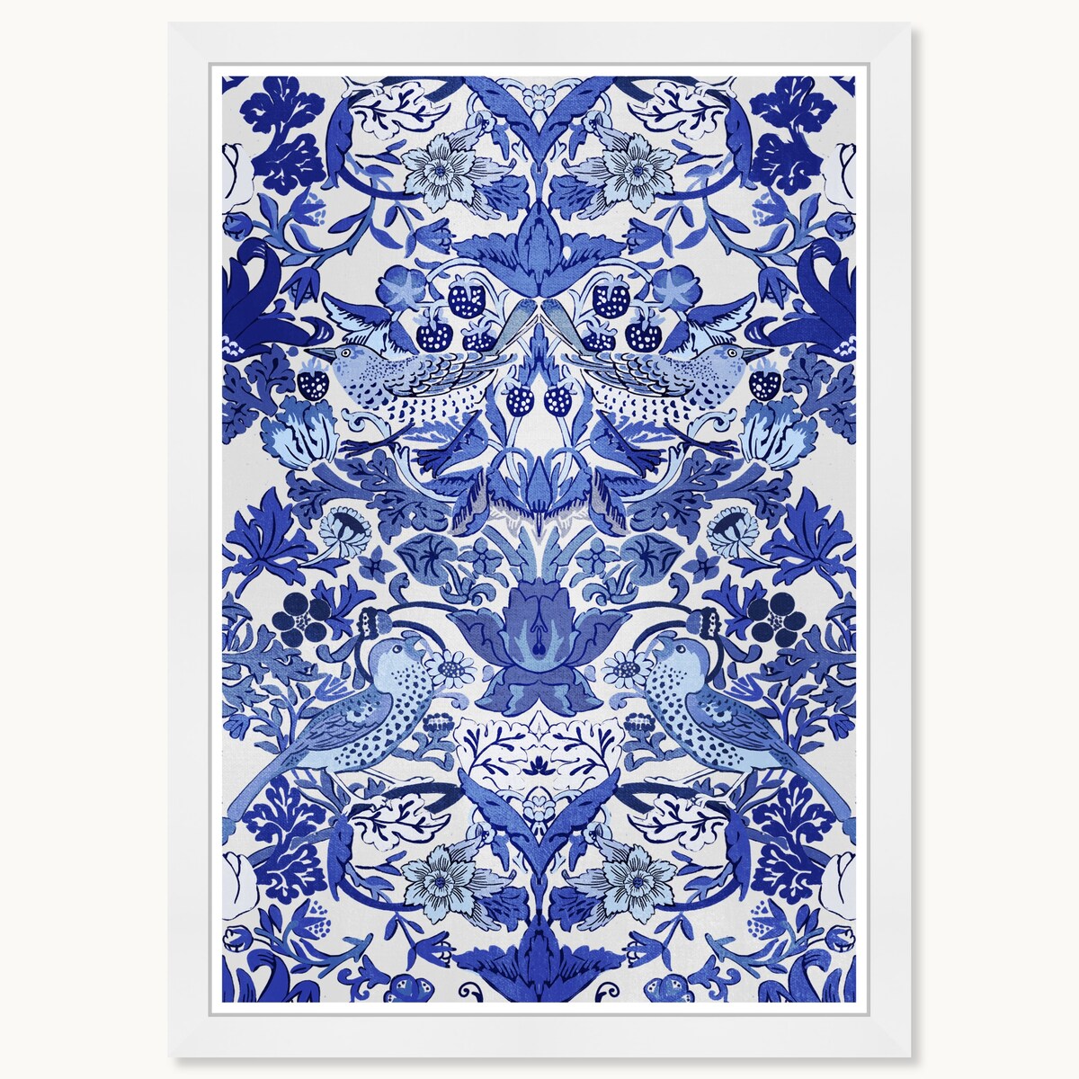 Impressions d'art chinoises tropicales encadrées bleues de Wynwood Studio Tropical Collage