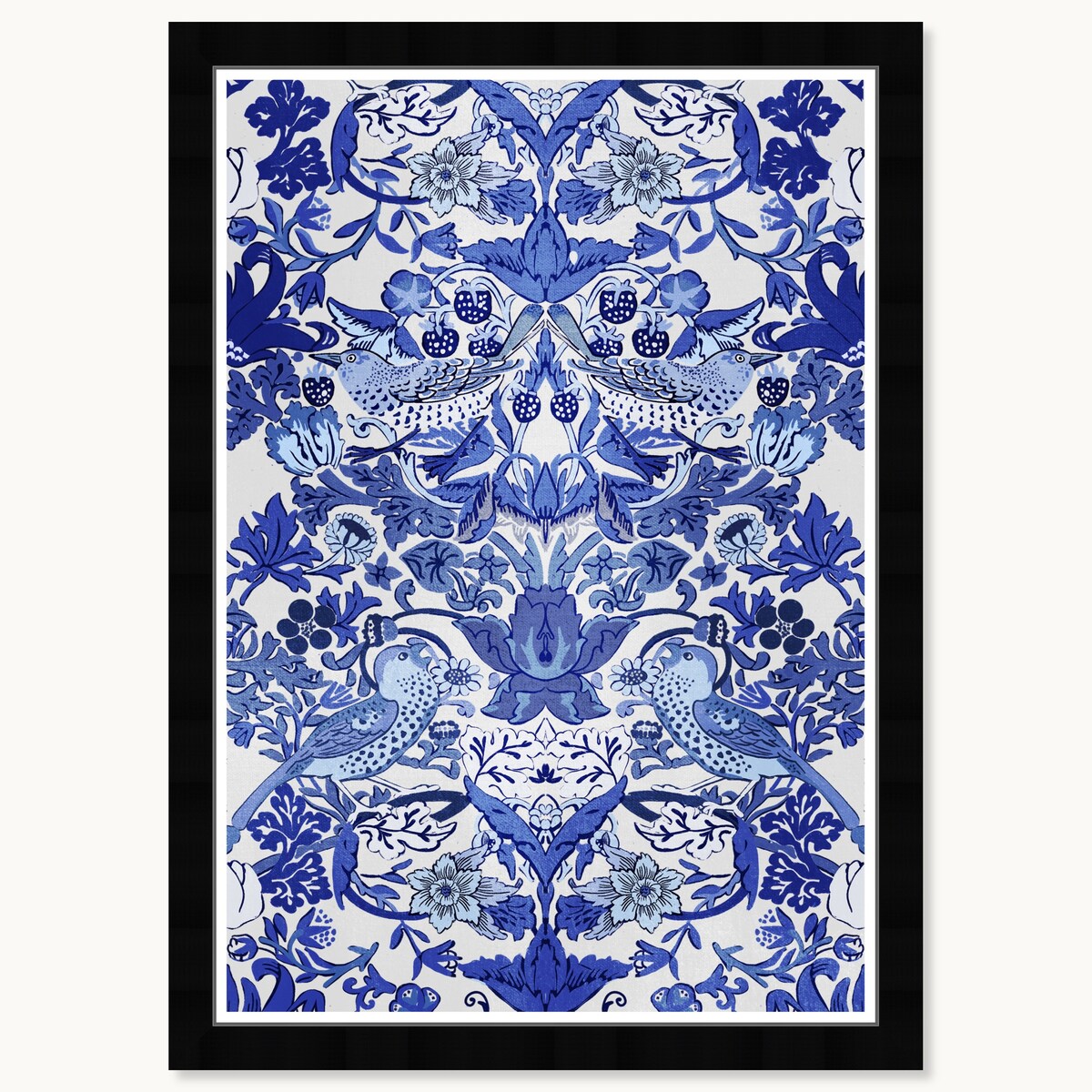 Impressions d'art chinoises tropicales encadrées bleues de Wynwood Studio Tropical Collage