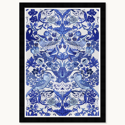 Impressions d'art chinoises tropicales encadrées bleues de Wynwood Studio Tropical Collage