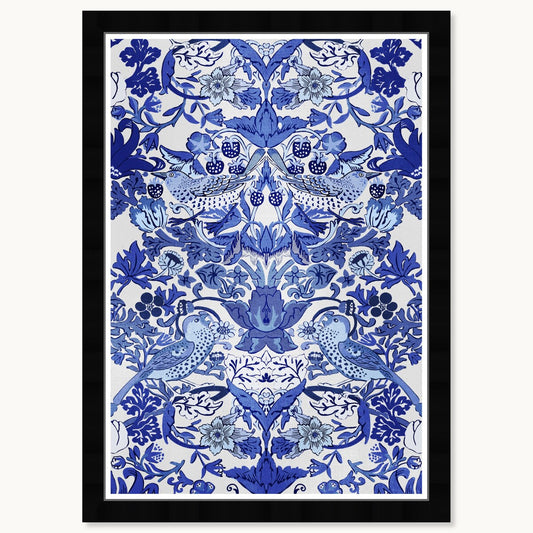 Impressions d'art chinoises tropicales encadrées bleues de Wynwood Studio Tropical Collage