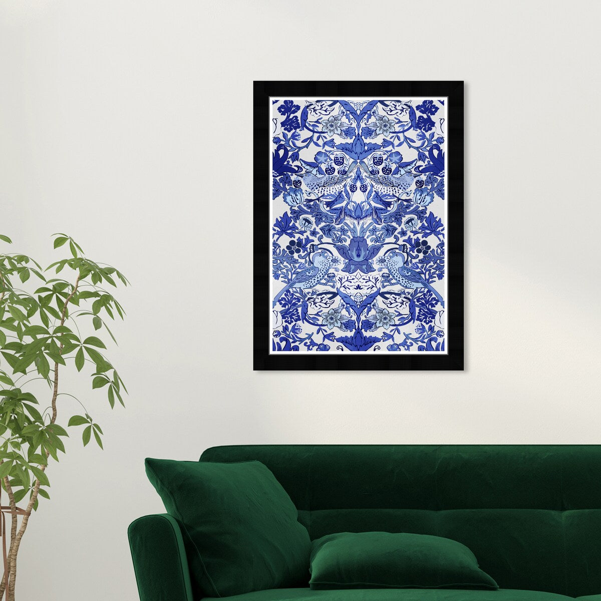 Impressions d'art chinoises tropicales encadrées bleues de Wynwood Studio Tropical Collage