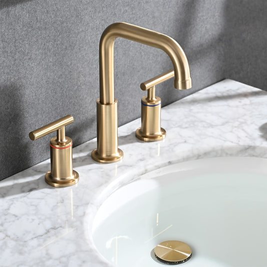 Robinet de lavabo de salle de bain de luxe YASINU de 8 pouces avec bonde escamotable