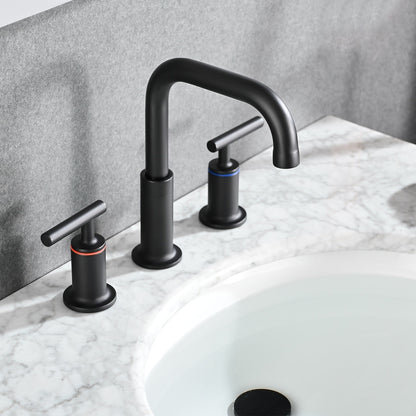 Robinet de lavabo de salle de bain de luxe YASINU de 8 pouces avec bonde escamotable