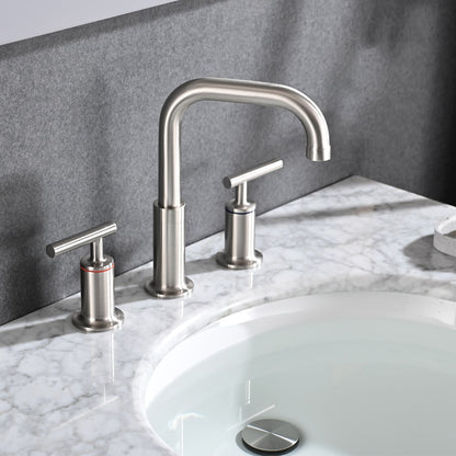 Robinet de lavabo de salle de bain de luxe YASINU de 8 pouces avec bonde escamotable