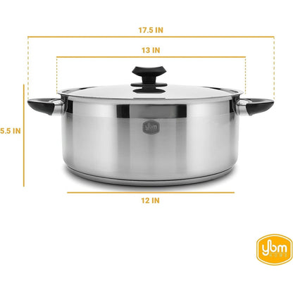 Marmite professionnelle YBM Home en acier inoxydable 18/10, compatible induction