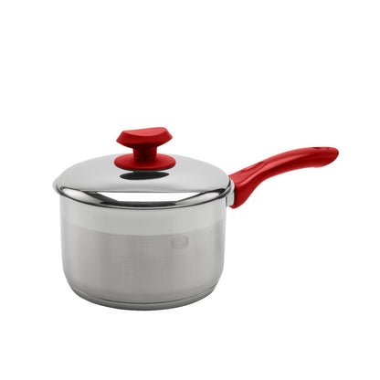 Marmite à sauce professionnelle YBM Home en acier inoxydable 18/10, avec couvercle et base capsule triple épaisseur, compatible induction.