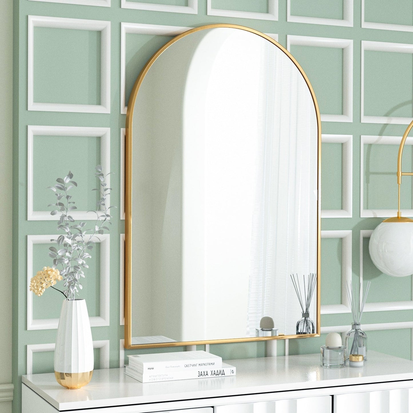 Miroir de courtoisie mural YVANLA Arch pour salle de bain