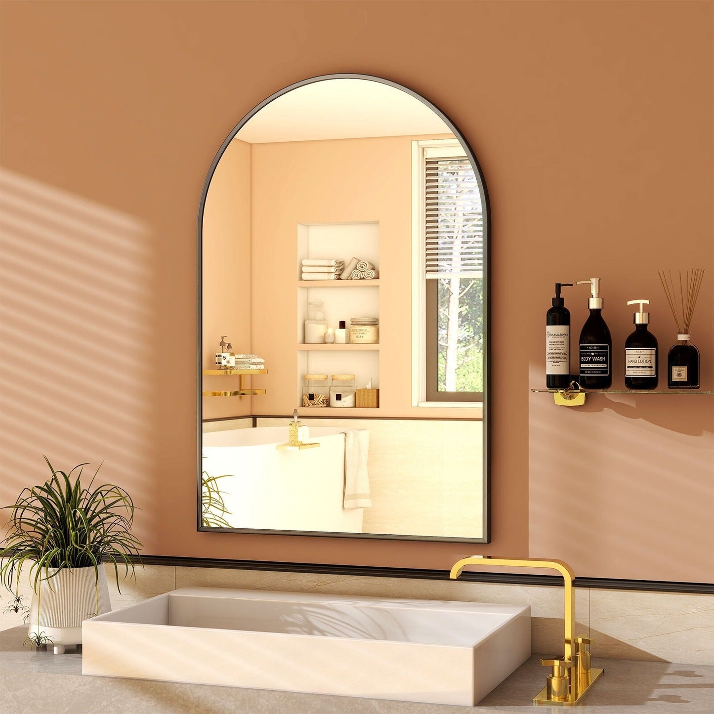 Miroir de courtoisie mural YVANLA Arch pour salle de bain