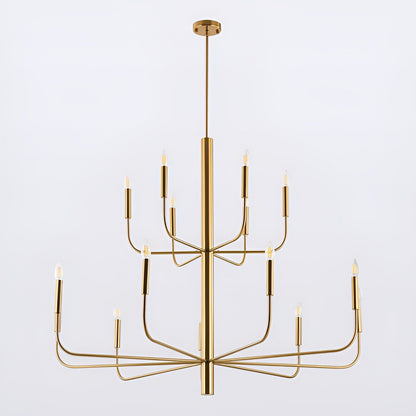 Lustre chandelier minimaliste à 15 lumières, 2 niveaux, design ancien - 48