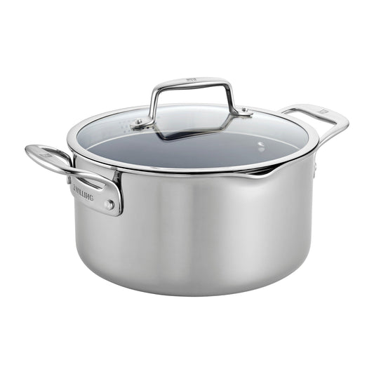 Cocotte hollandaise antiadhésive en acier inoxydable et céramique ZWILLING Clad CFX de 6 pintes