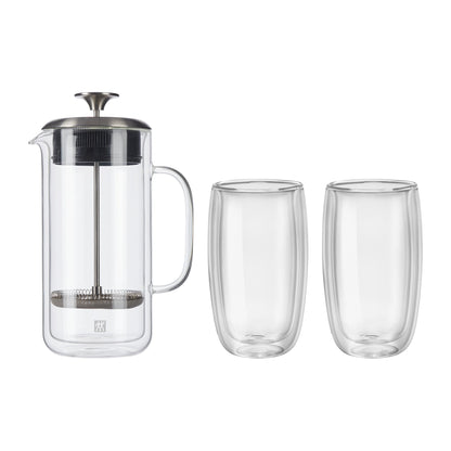 Presse française et verre à café au lait à double paroi ZWILLING Sorrento - Transparent - 27 oz