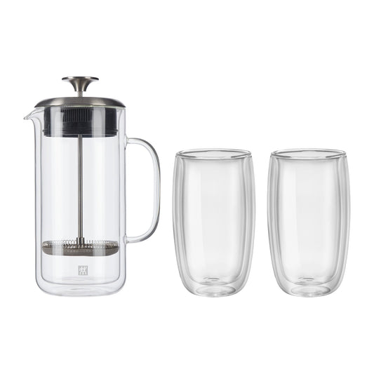 Presse française et verre à café au lait à double paroi ZWILLING Sorrento - Transparent - 27 oz