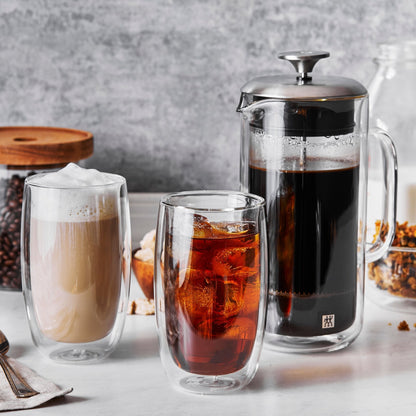 Presse française et verre à café au lait à double paroi ZWILLING Sorrento - Transparent - 27 oz