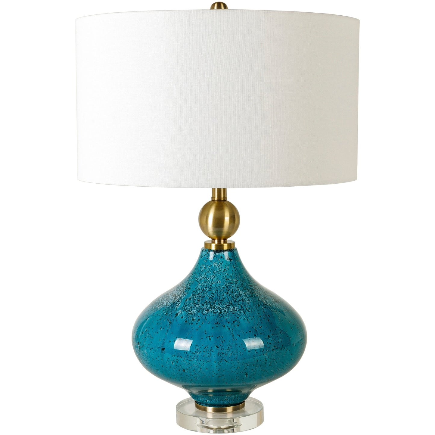 Lampe de table en verre peint Zayaan en forme de gourde