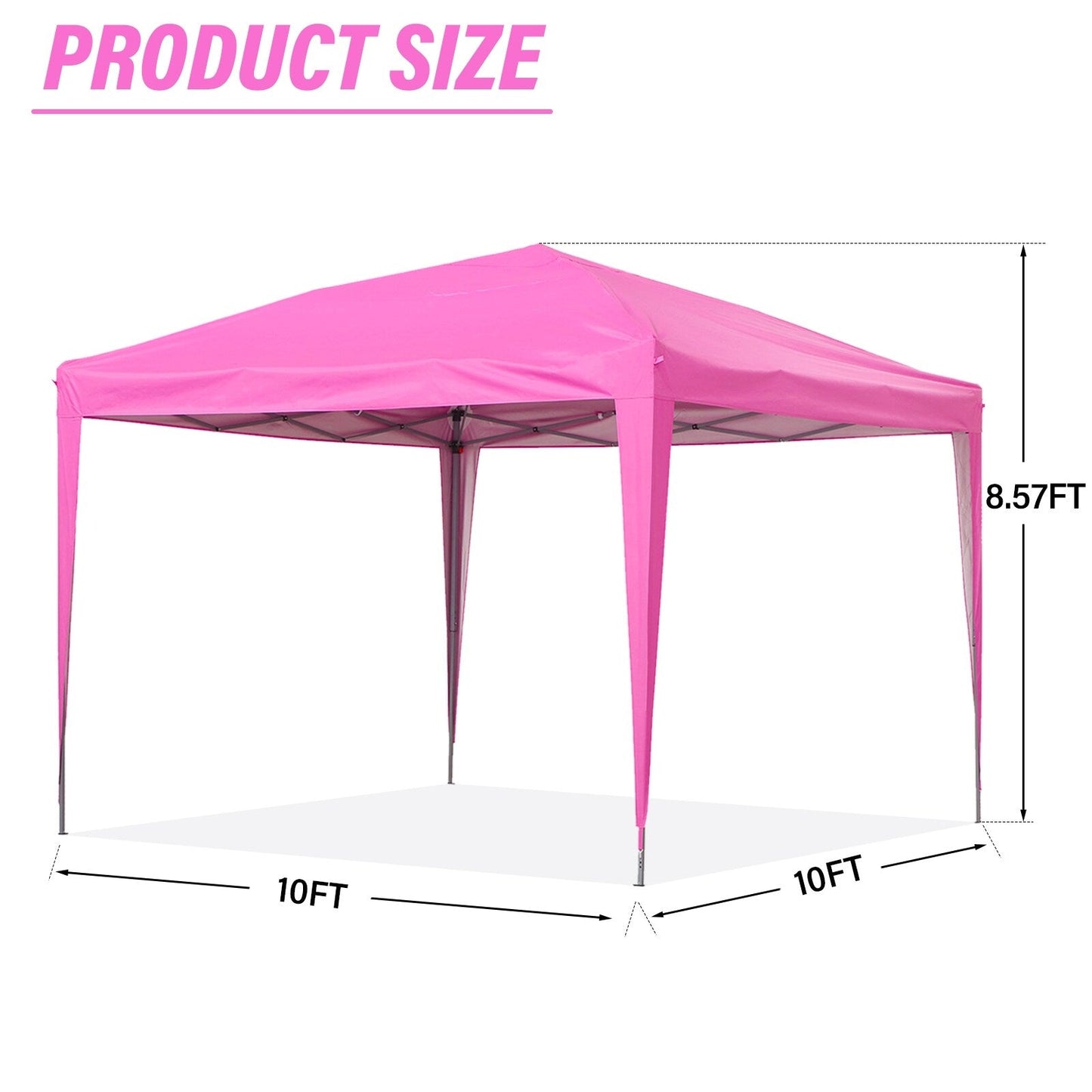 Tente de jardin pop-up Zenova 10' x 10' pour extérieur, tonnelle, fête, mariage