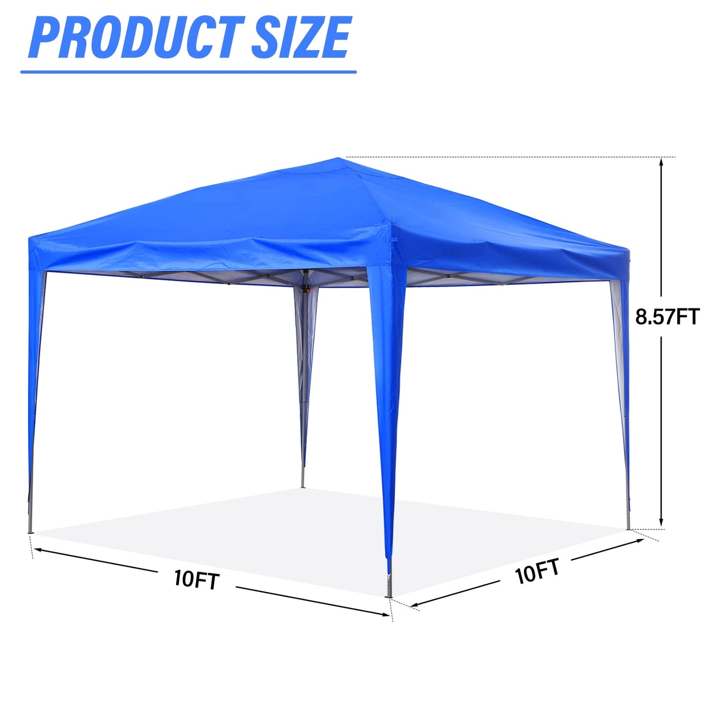 Tente de jardin pop-up Zenova 10' x 10' pour extérieur, tonnelle, fête, mariage