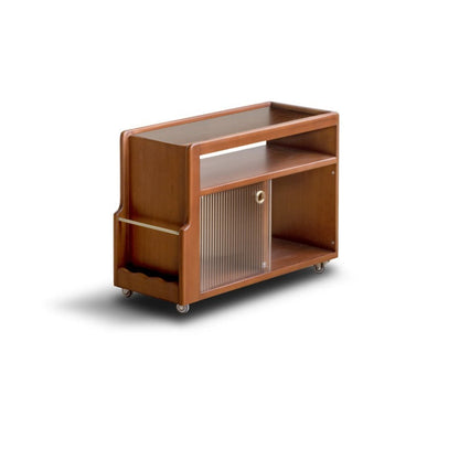 Table d'appoint Hayden en bois massif avec roulettes