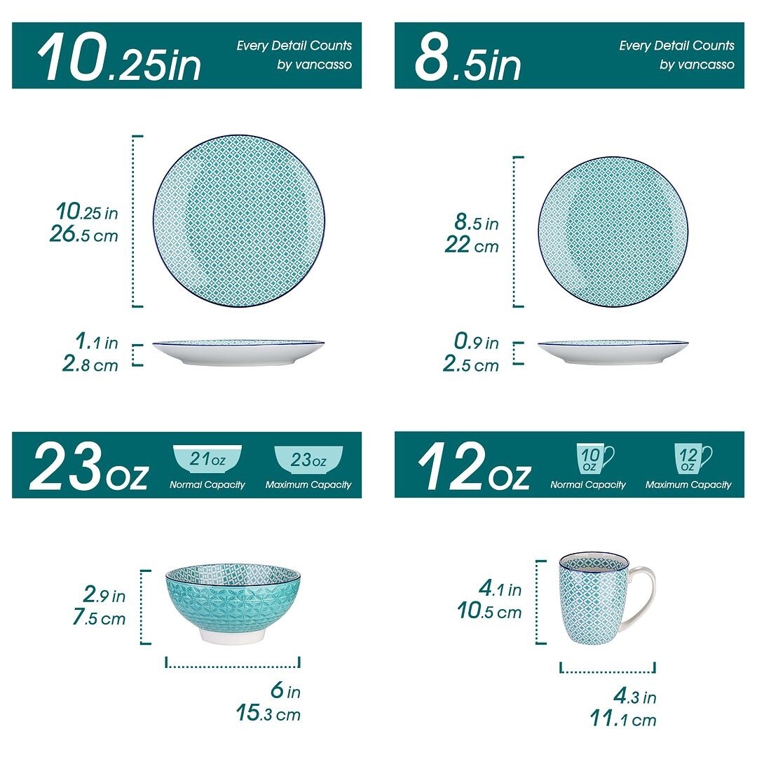 Service de table multicolore 16 pièces en porcelaine Macaron de Vancasso