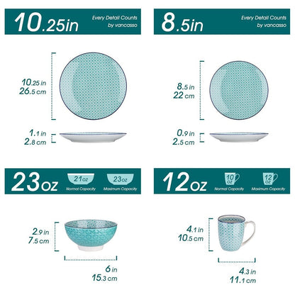 Service de table multicolore 16 pièces en porcelaine Macaron de Vancasso