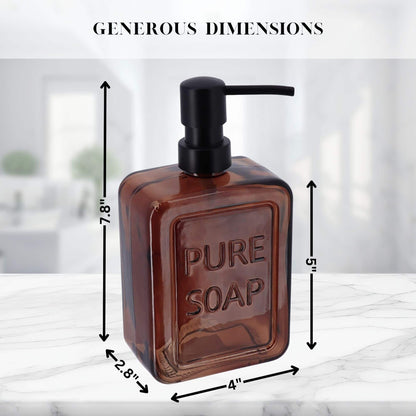 Distributeur de savon en verre vintage PURE SOAP 18 FL OZ - 18 Fl Oz