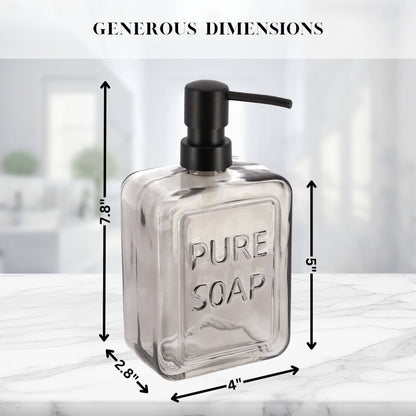 Distributeur de savon en verre vintage PURE SOAP 18 FL OZ - 18 Fl Oz