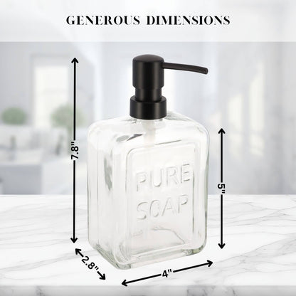 Distributeur de savon en verre vintage PURE SOAP 18 FL OZ - 18 Fl Oz